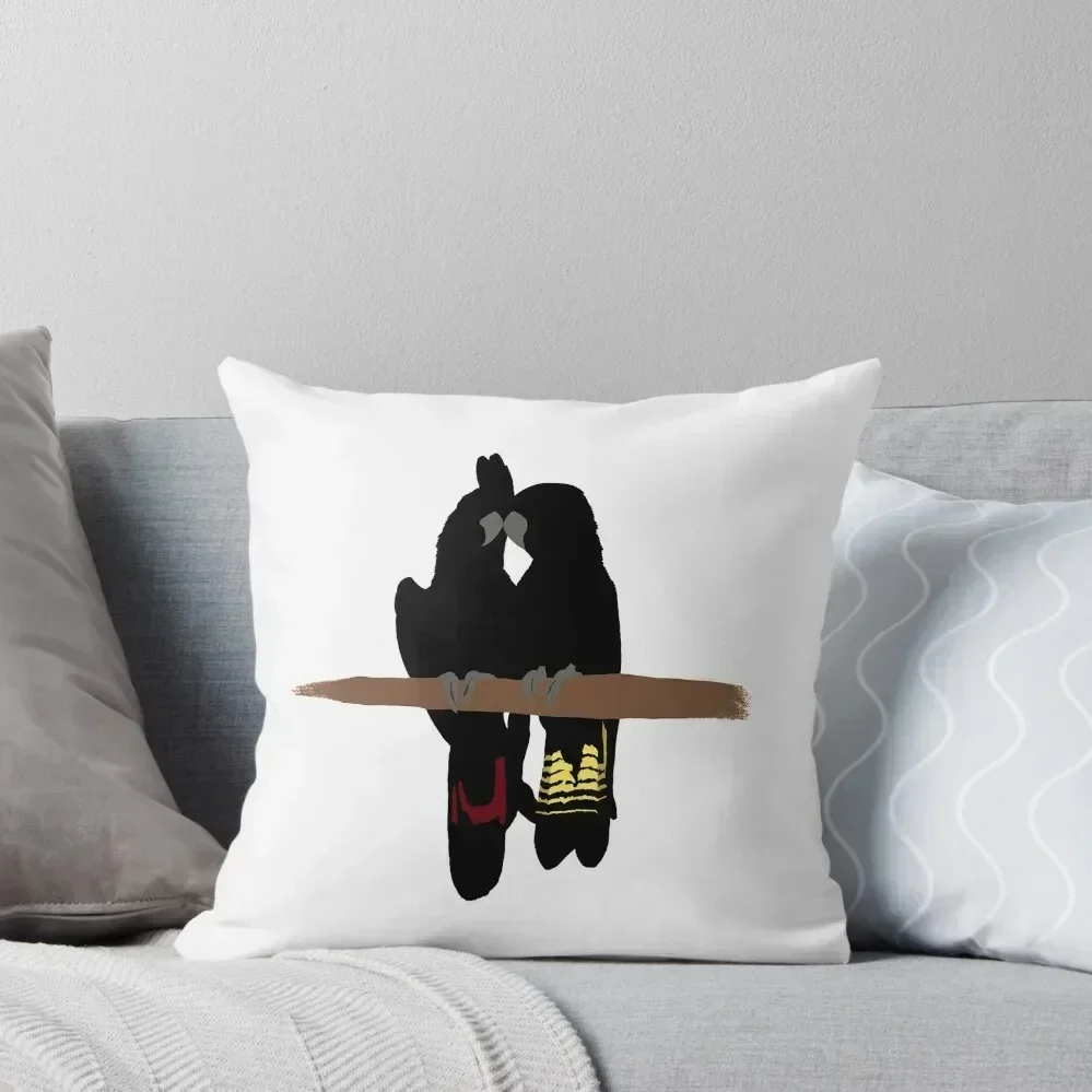 

Black Cockatoos Throw Pillow Cushion Child Decorative Cushion Cover Plaid Sofa pillow