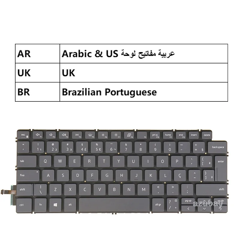 Laptop Keyboard For Dell Latitude 3301 3410 0TC8XX 0NWD23 PK132KD2A4 06CDC0 PK132KD2A02 NSK-QE0BW UK Arabic Brazilian Portuguese