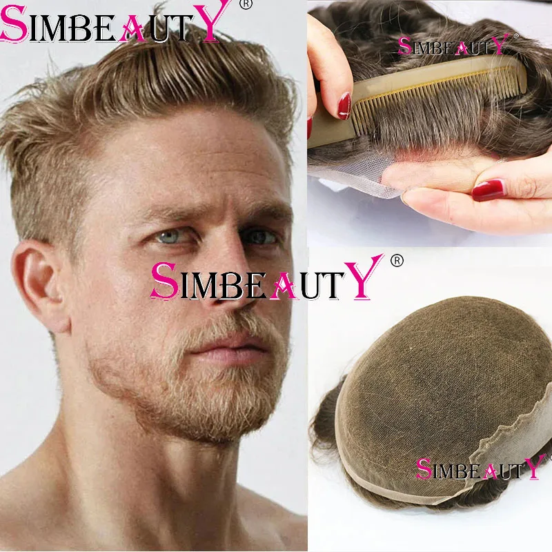 Natural Hairline Q6 Swiss Lace Front & PU Bleach Knot Prosthesis Breathable Hairpiece Grey 1B40 1B65 Human Hair Toupee For Men