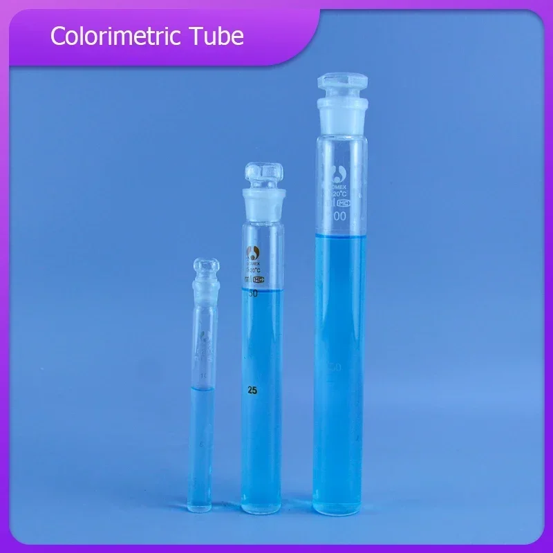 1pcs 10ml,25ml,50ml 100ml Glass Color Comparison Tubes Colorimetric Cylinder Nessler Glasses Tube With Stopper