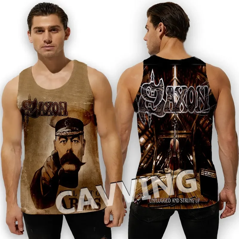 CAVVING 3D Printed  SAXON BAND  Tank Tops Harajuku Vest  Summer Undershirt Shirts Streetwear for Men/women