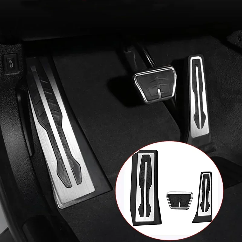 Left Hand Drive 3X Car Accelerator Pedal Brake Pedals Stainless Steel Cover Rest Pedals For BMW 5 Series G30 G31 2017 2018