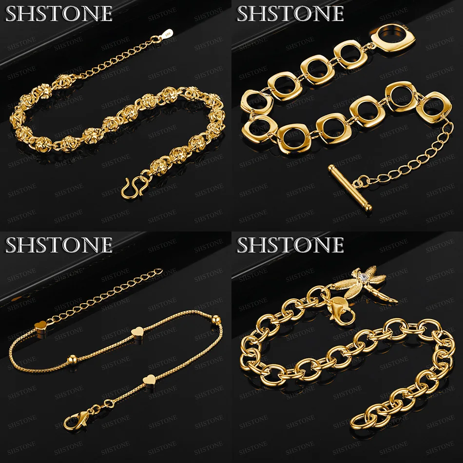 عالية الجودة 18 كيلو الذهب مربع القلب اليعسوب الجوف كامل القلب سلسلة سوار الذكرى حفلة كلاسيكية فاخرة مجوهرات هدية #1