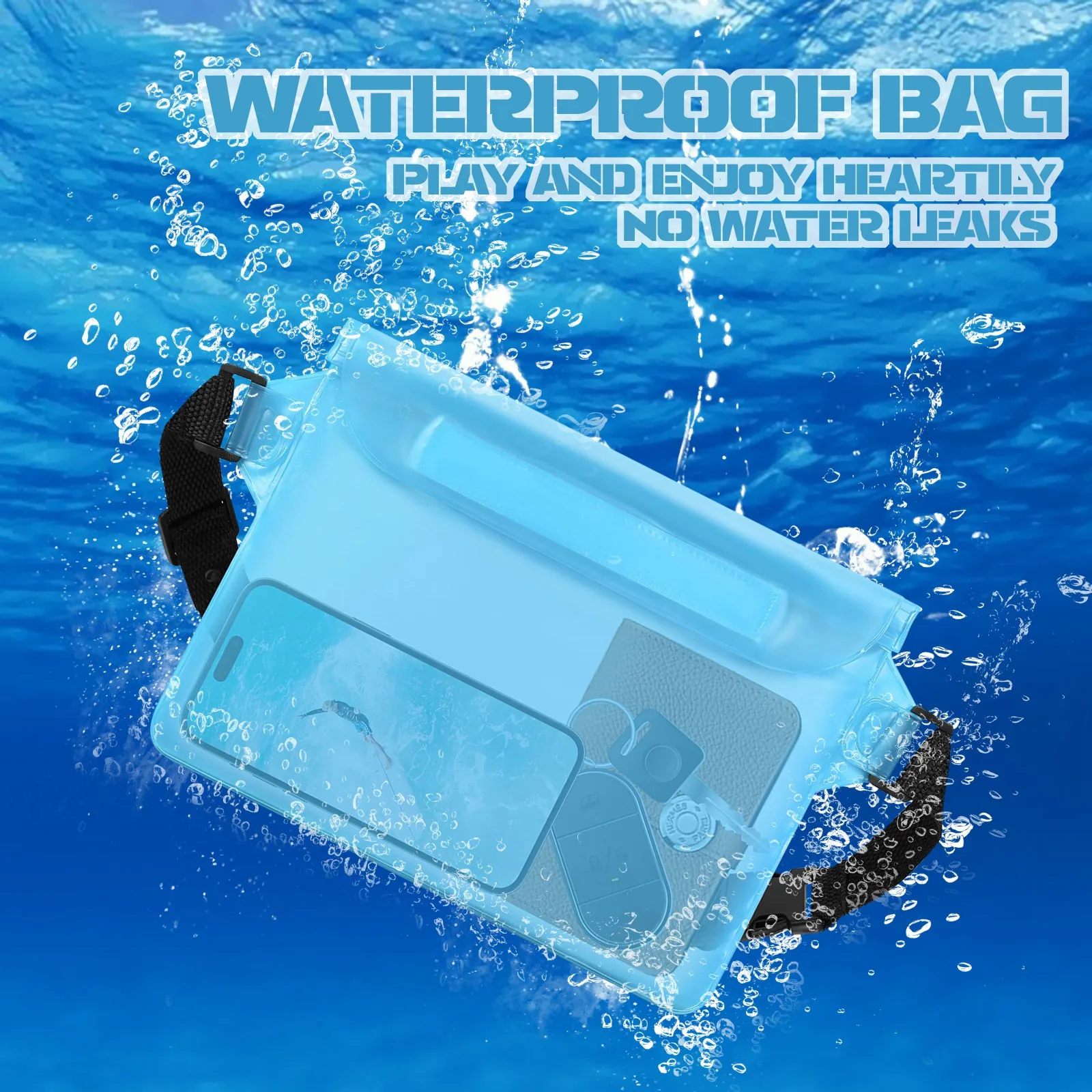 Waterproof Swimming Bag Sealing Drift Diving Waist Pack Skiing Underwater Phone Case Cover Dry Storage Bag For Beach Boat Sport
