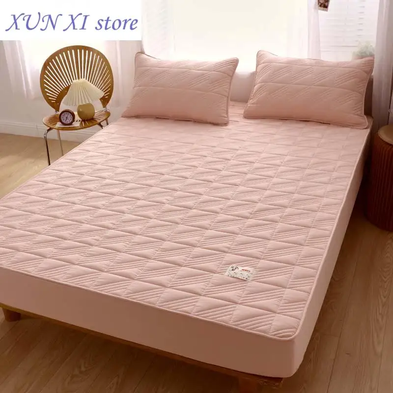 New High Quality Soy Fibre Quilted Mattress Cover 100% Cotton Customized Quilting Bed Cover Not Including Pillowcase