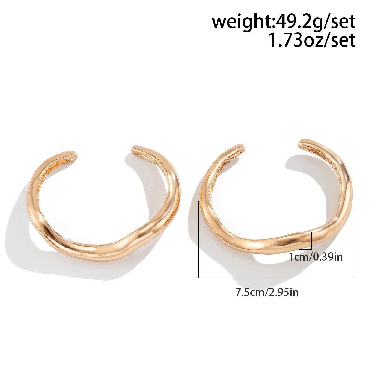 DIEZI 2pcs/set Vintage Cuff Bangles Hip Hop Punk Gold Silver Color Geometric Metal Bangles For Women Bracelets Men Boho Jewelry