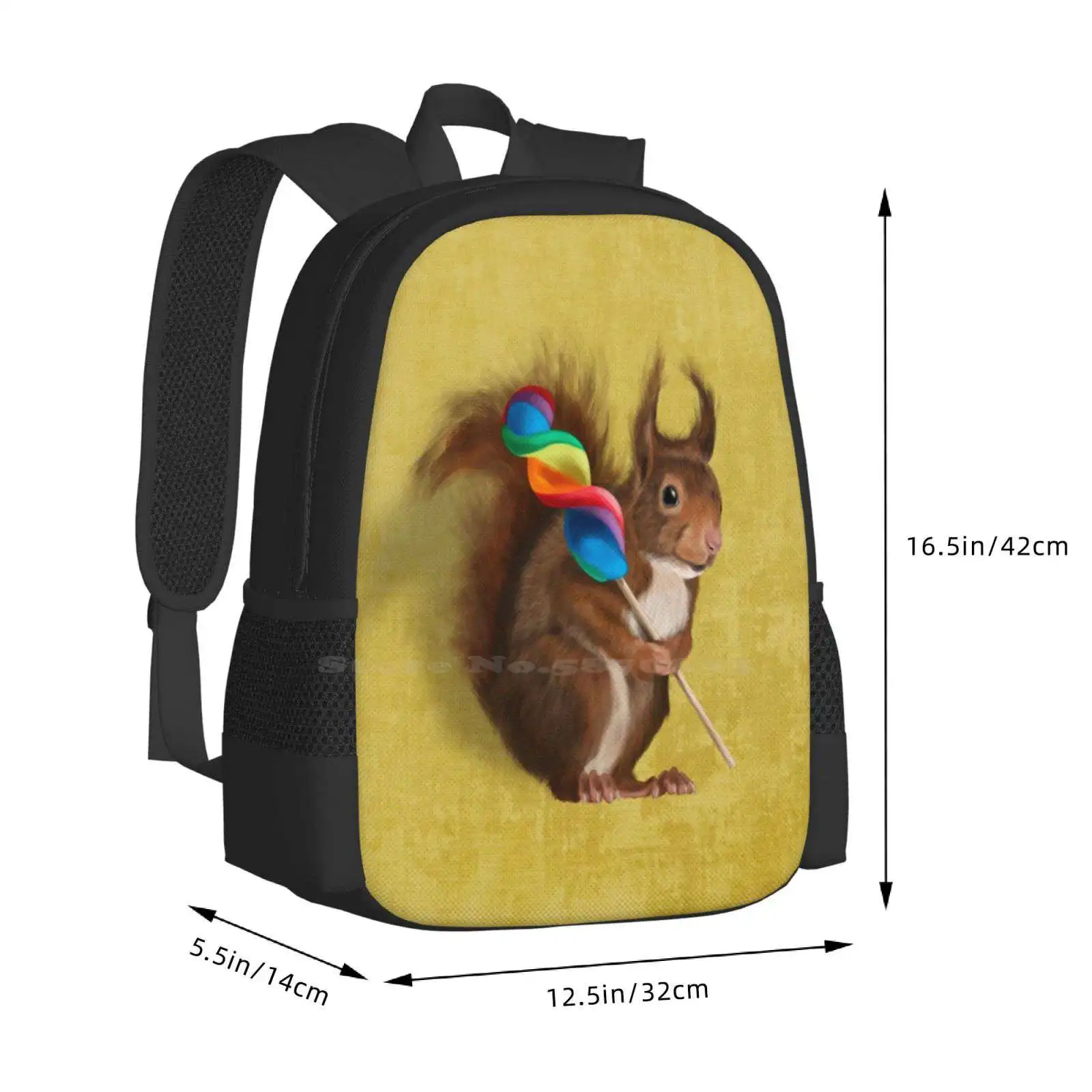 Squirrel With Lollipop Hot Sale Backpack Fashion Bags Squirrel Art Squirrel Illustration Lollipop Squirrel Home Squirrel