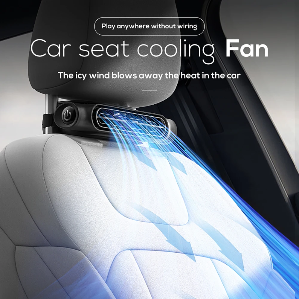 Car fan seat backrest fan turbo high wind power USB universal rear row cooling and temperature reduction