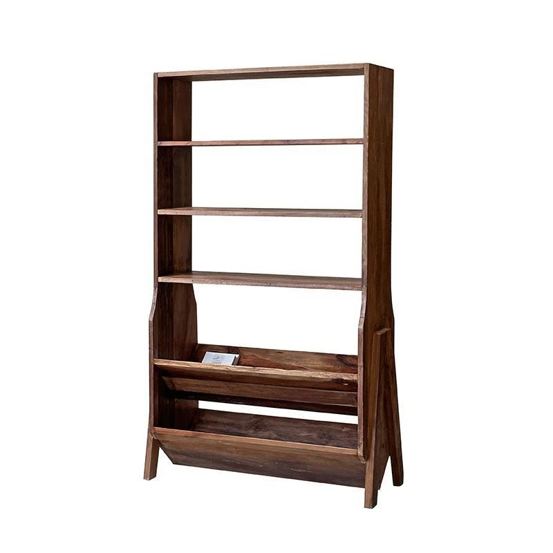 

Wind solid wood bookshelf locker partition retro old Bogu shelf living room floor storage cafe B & B