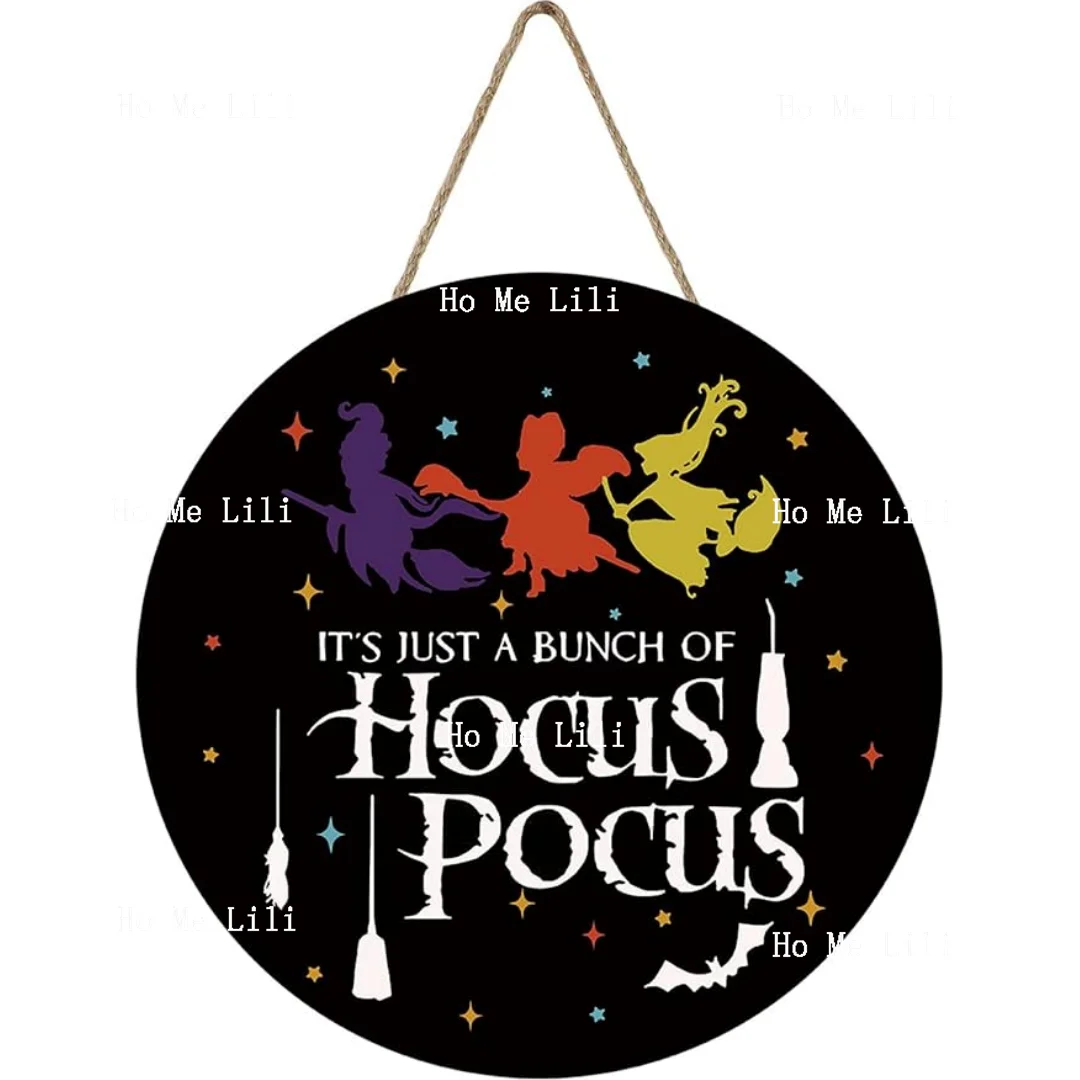 The Halloween Door Sign Is Just A Bunch Of Hocus Pocus Welcome Signs For The Holiday's Sanderson Metal Decorated Plaques