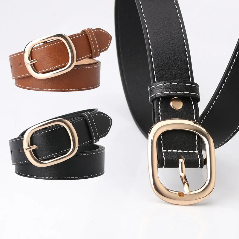 

Europe and The United States Fashion Ladies Jeans Pants Casual Simple Women's Korean Version of The Dress Decoration Belt