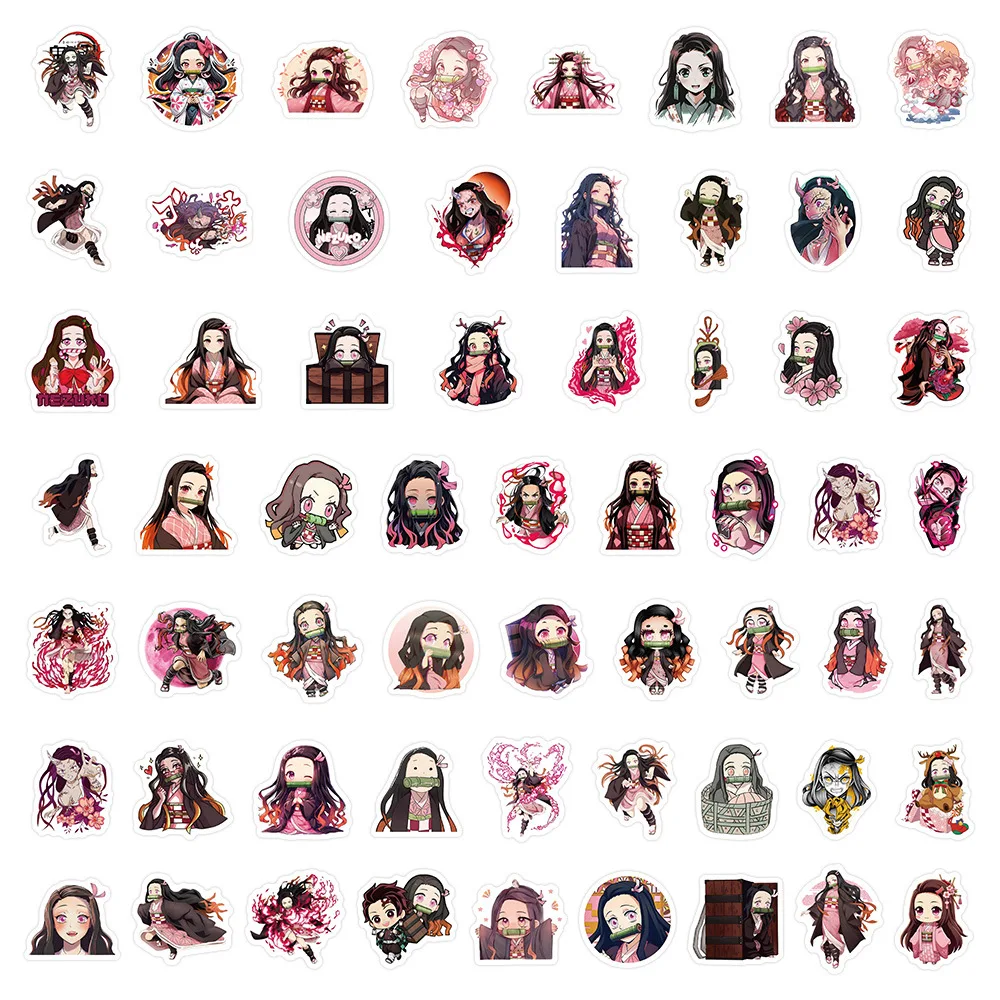 

10/50PCS Japanese Manga Anime Demon Slayer Kamado Nezuko Character Two-dimensional Decorative Waterproof Sticker Kids Toy