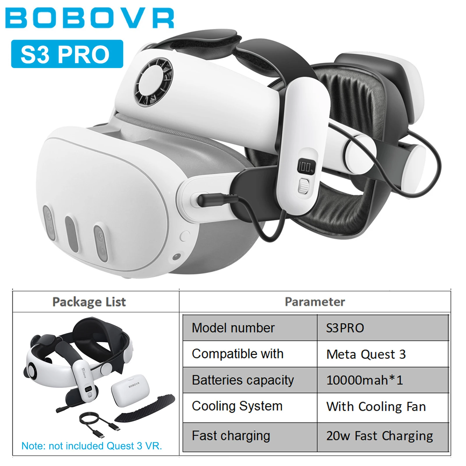 BOBOVR Head Strap For Meta Quest 3S VR S3 Pro Super Strap M3 Max