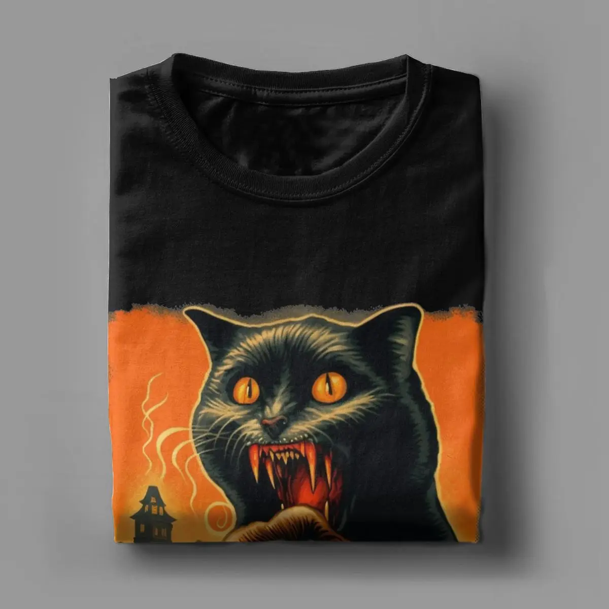 The Return Of Vampurr T-Shirts for Men Horror Dracula Cat Funny 100% Cotton Tees Round Neck Short Sleeve T Shirt Tops