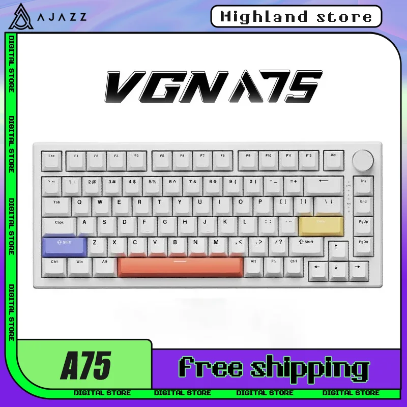 

VGN A75 Mechanical Keyboard Magnetic Switch Wired Keyboard 83keys Hot Swap RGB Backlit Gasket Esports Gamer Keyboard For Mac/Win