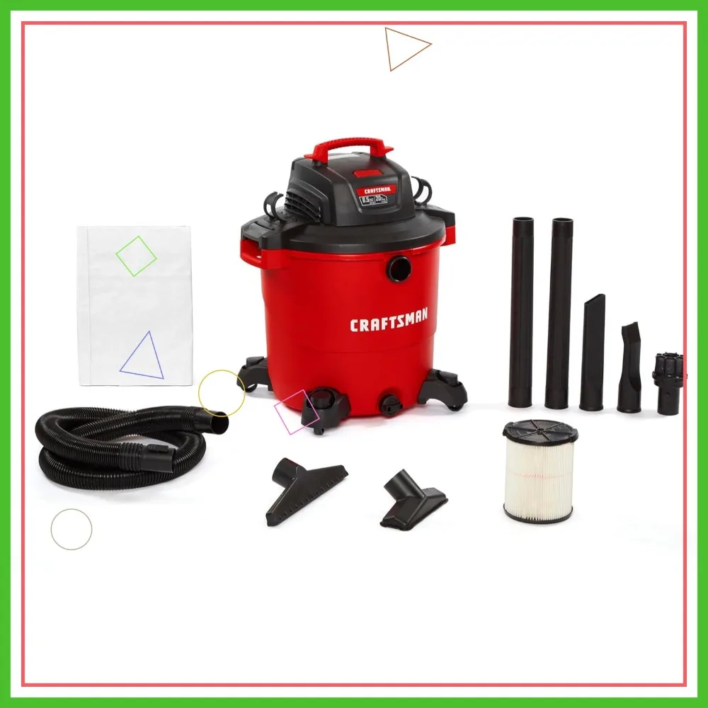 

20 галлонов, 6,5 л.с. сверхмощный пылесос для влажной и сухой уборки с фильтром, шлангом и насадками для чистки гаража в магазине