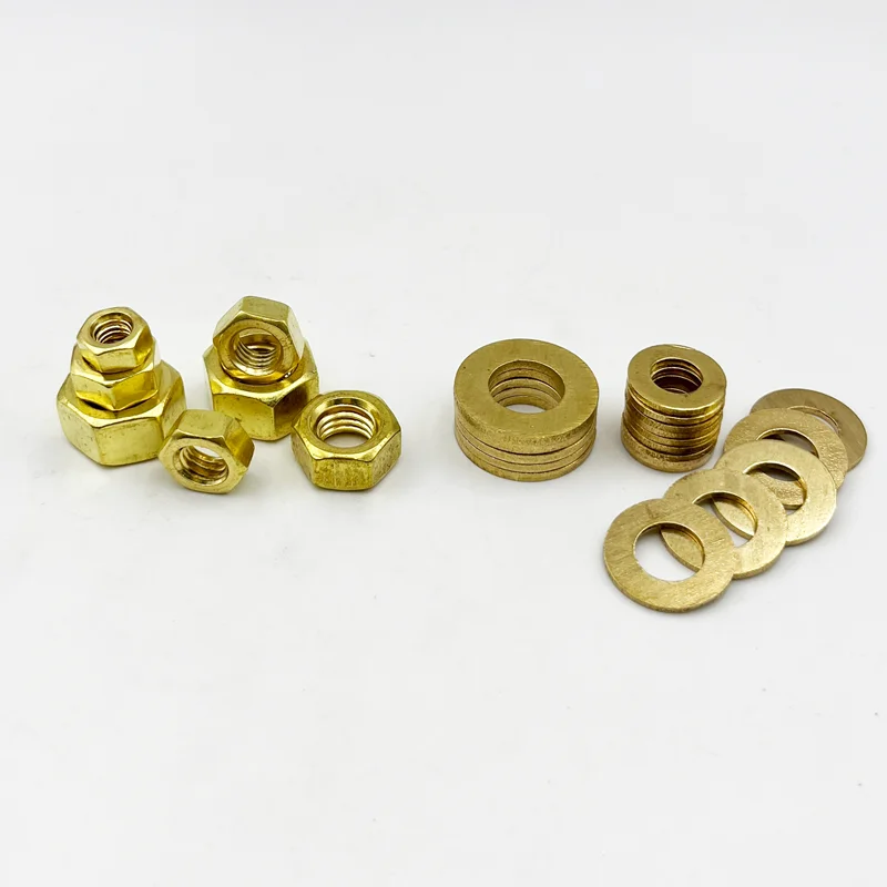 Messing-Unter leg scheibe und massive Messing-Kupfer-Sechskant-Unter leg scheibe Flach dichtung Reiner Kupfer ring Messing-Sechs kant muttern M2-M14 für Schrauben bolzen – Detail 5