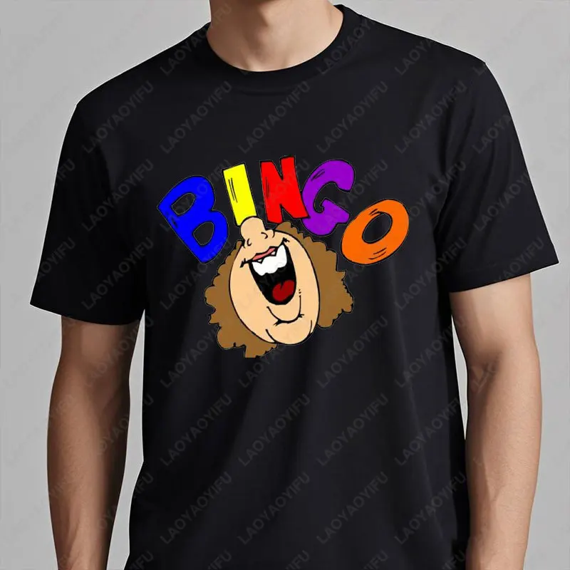 Funny Bingo Night Cotton Shirt for Men Woman Hilarious British Pub Happiness Is Yelling Bingo Graphic T Shirts Casual Streetwear