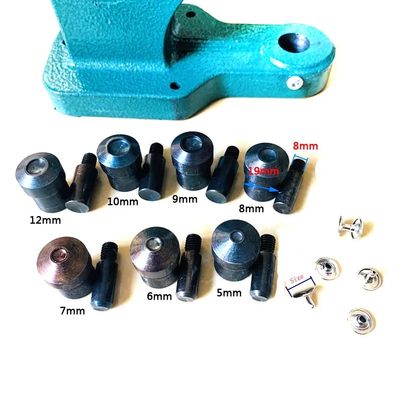 Double Cap Rivet Button Installation Mold Leather Sewing Fasteners Snaps Craft Dies Tool Hand Press Mould DIY