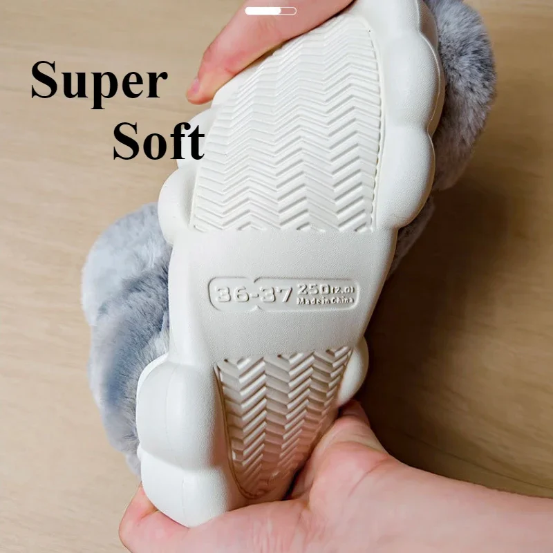 Women Winter Warm Shoes Plush Lining Cotton Slippers 2024 Couple Platform High Top Snow Boots Female Male Indoor Home Slipper