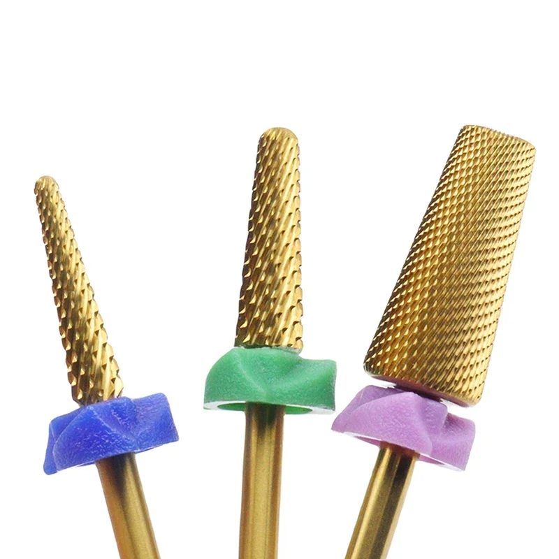 

XXXF Многофункциональные 5в1 титановые конические безопасные твердосплавные сверла для ногтей с режущими сверлами твердосплавные фрезы для удаления геля