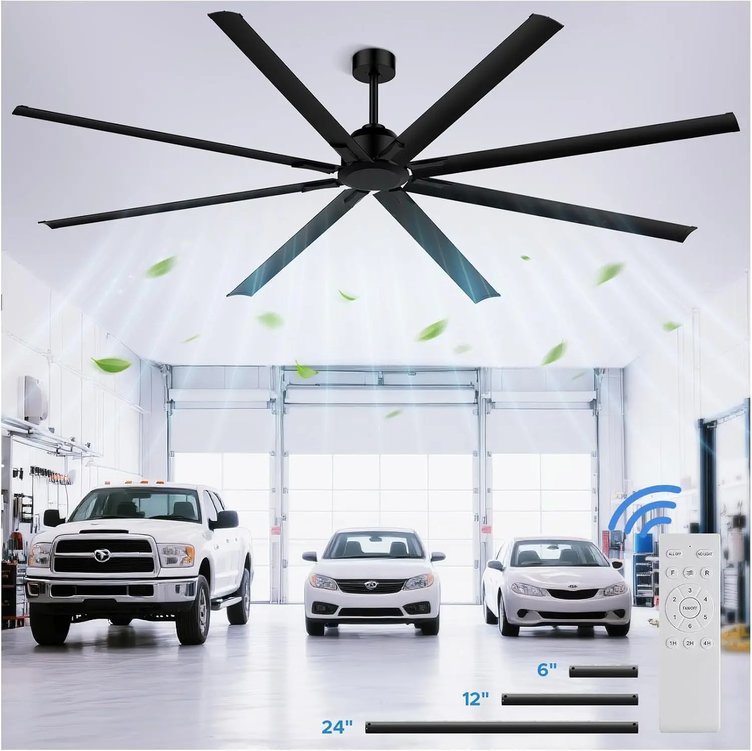 Industrial HVLS Ceiling Fan, 96-Inch Large Commercial Shop Ceiling Fan