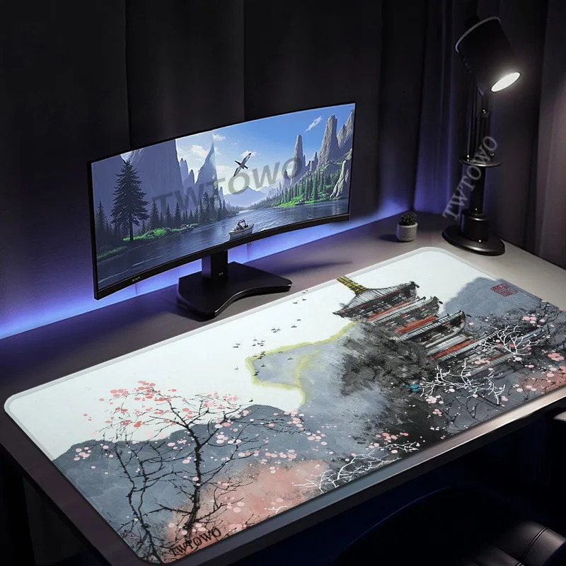 

Mouse Pad Gamer Pink Cherry Blossom printon demand New Custom Mousepad XXL Office Soft Natural Rubber Desktop Mouse Pad