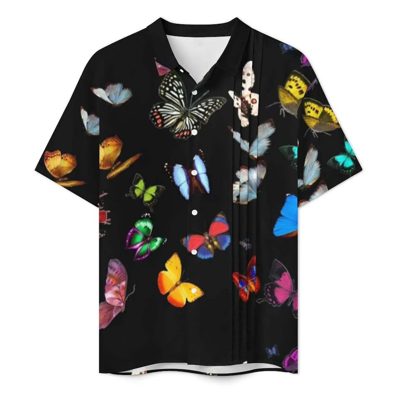 Hawaii Shirt Beach Colorfull Butterfly Blouses Lots of Pretty Butterflies Insect Casual Shirts Man Short Sleeve Fashion Top