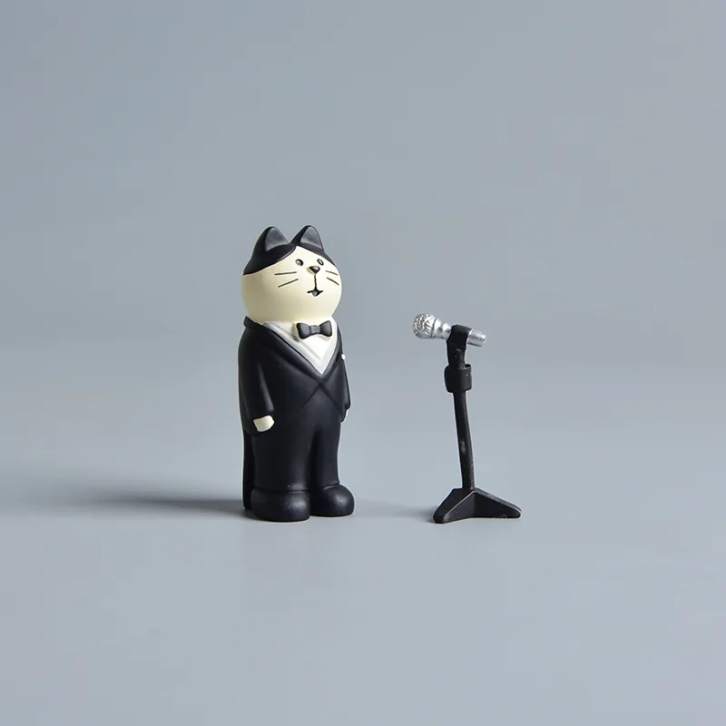 Cute Cat Wedding Zakka Figurine Bride Baby Stroller Resin Model Miniatures Model Cake Ornaments Decor Crafts Desktop Accessories