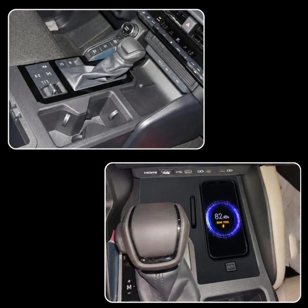 50W Wireless Console Power Charger for Toyota For Prado LC250 2024 2025 2026 Left Hand Drive Vehicles Interior Specific
