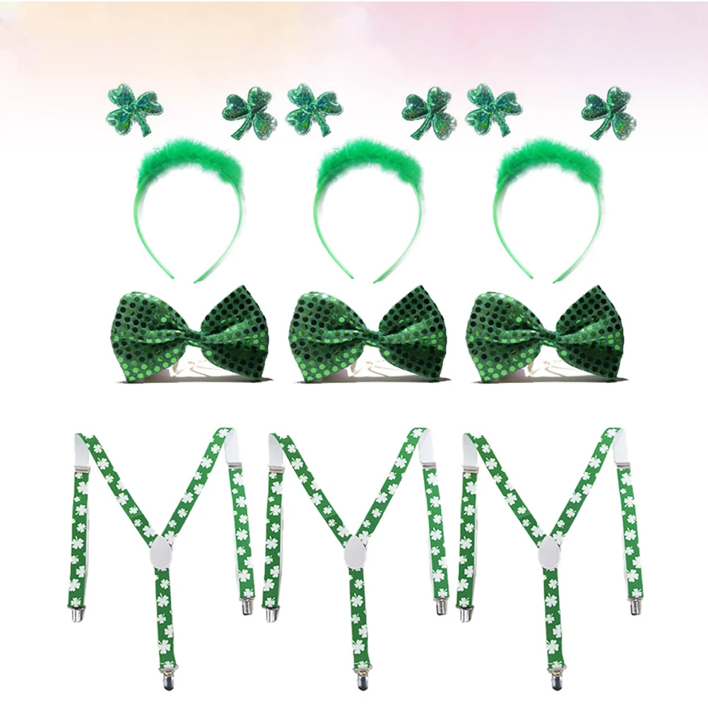 

9 Pcs Festive Decoration Set Birthday Party Accessories Patricks Irish Festival Accessory