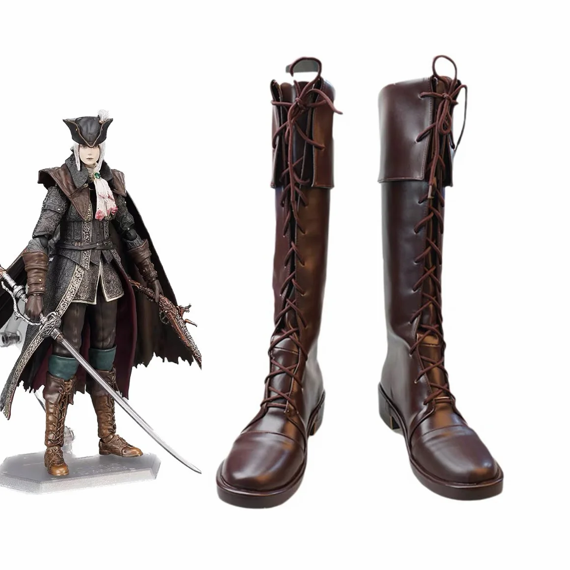 Bloodborne Heroine Maria Retro Cosplay Boots Shoes Halloween Vintage Costume Shoes