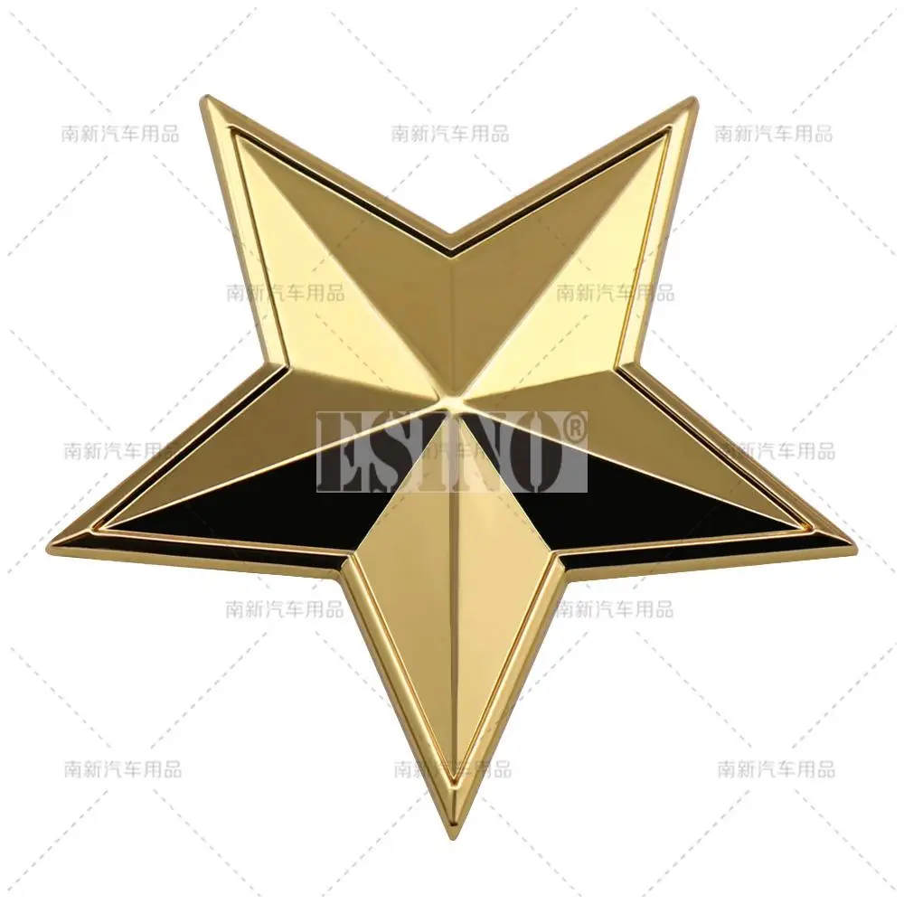 Car Styling 3D Five-pointed Star Decorative Metal Alloy Adhesive Emblem Trunk Badge Fender Sticker Body Decal Car Accessory