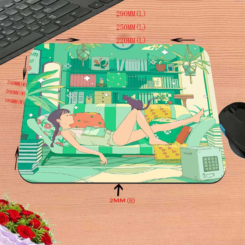 Manga Mouse Pad Anime Woman Table Mat Mouse Mats Girl Pc Gaming Computer Table Mouse Carpet Mice Desk Accessory Keyboard Mat