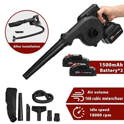 2 in 1 Cordless Electric Air Blower for Makita 18V Battery Rechargeable 18000rpm Home Computer Dust Remover Cleaning Leaf Blower