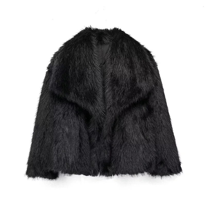 Fur & Faux Fur Feminine Elegance Lapel Short Fur Coat 2025 New Winter Women Fur Fashion Temperament Warm Women Fur Coat Top H206