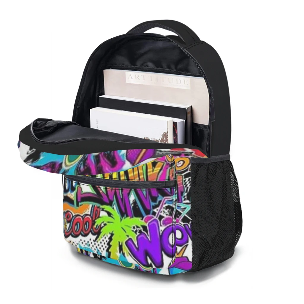 Graffiti tropic-mochila universitaria impermeable de alta capacidad para niñas, bolso escolar para ordenador portátil de 17 pulgadas, a la moda, novedad ﻿ ﻿