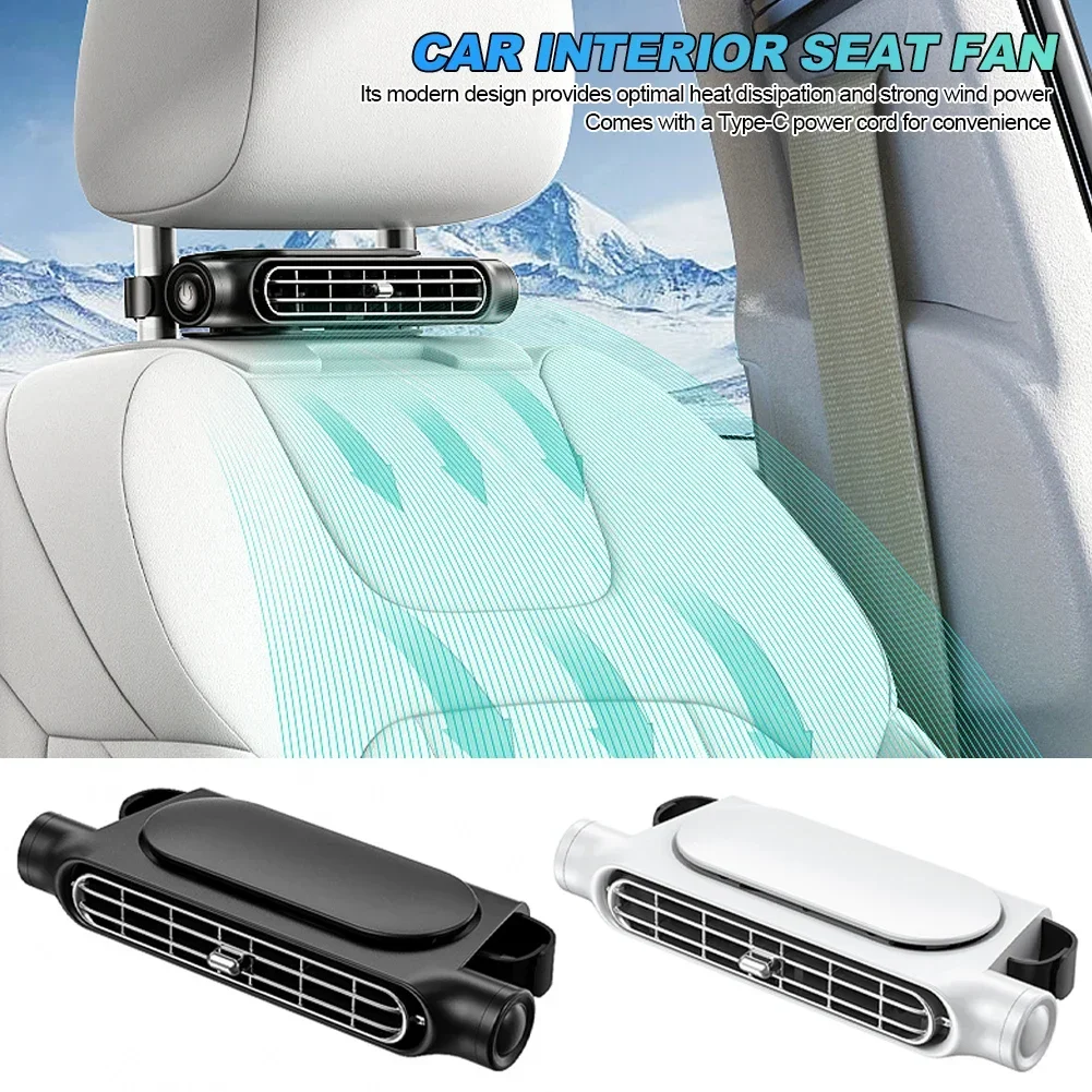 Seat Car Fan Turbo High Wind USB Plug For Electric Car Rear Backrest Car Fan USB Power Supply Adjustable With Car Interior Fan
