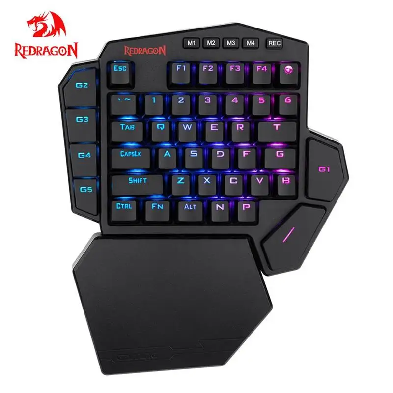 REDRAGON K585 DITI ELITE RGB 42 Key 2.4Ghz Wireless One-handed Mechanical Gaming Keyboard Blue Switch 7 programmable macro keys