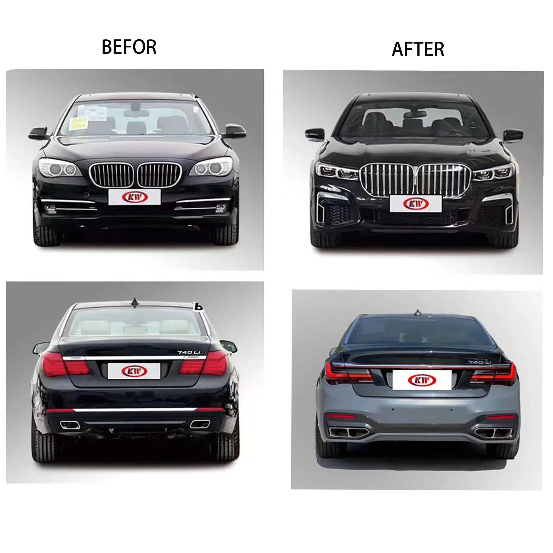 New Design Car Bumpers Body Kit For BMW 7 Series F02 to G12 Old to New M760 Sports cutting free kit Body Conversion Kit