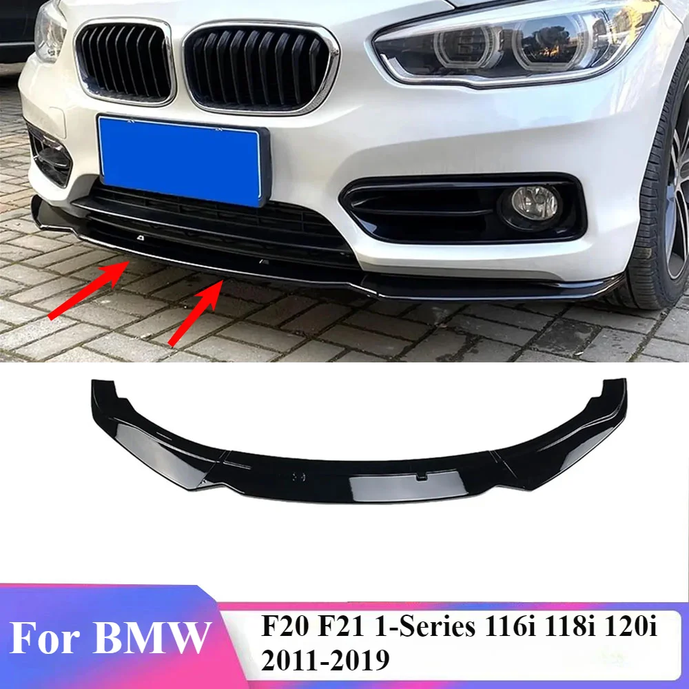 

3Pcs Car Front Bumper Spoiler Lip PP Bumper Canard Lip Splitter For BMW F20 F21 1-Series 116i 118i 120i 2011-2019