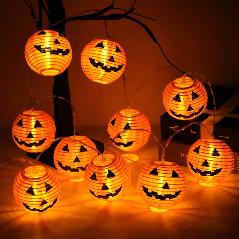 

1.5M 10Leds Halloween Pumpkin Lantern LED String Lights DIY Garland Home Festival Atmosphere Light Halloween Party Decoration