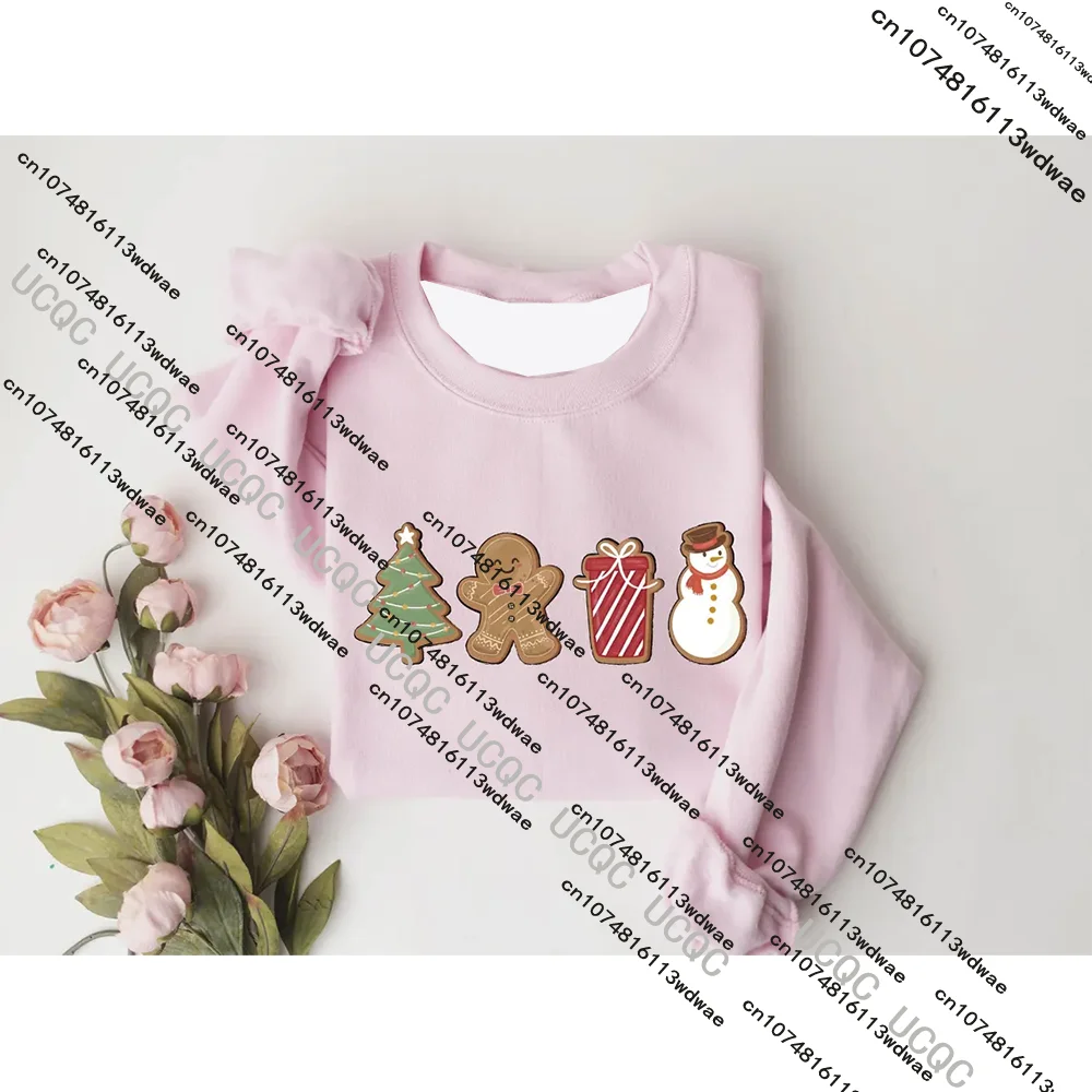 ​ Yuletide لطيف الزنجبيل الكوكيز البلوز المرأة عيد الميلاد البلوز عيد ميلاد سعيد زوجين تبادل الهدايا ​   عطلة سعيدة