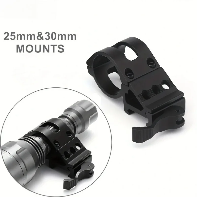 25/30mm montagens liberação rápida 20mm trilho instalar titular suporte de montagem braçadeira tubo universal tático lanterna caça luz