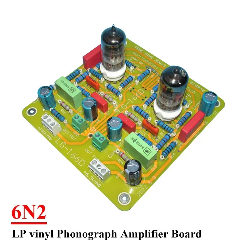 Amplificador de fonógrafo de tubo de vácuo 6n2, placa amplificadora de atenuação de canto e reprodução mm, placa amplificadora de cola preta lp