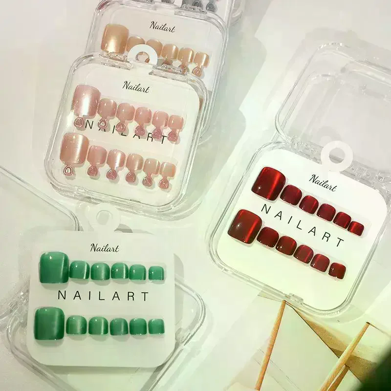 Nail Art Extension Cat Eye - /Kuz/10 Pcs/Box French Fake Nails Glossy