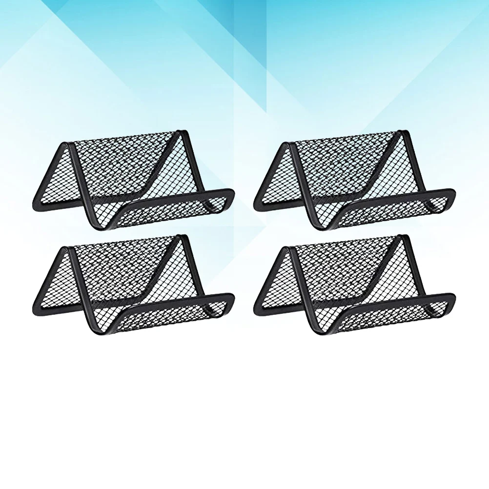 

4pcs Metal Business Card Holder Name Organizer For Office Storage Iron Rack Phone Stand Function Business Organizer Holder
