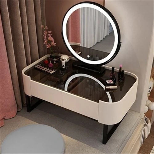 

Nordic solid wood bay window, dressing table light luxury bedroom, small apartment mini dressing table