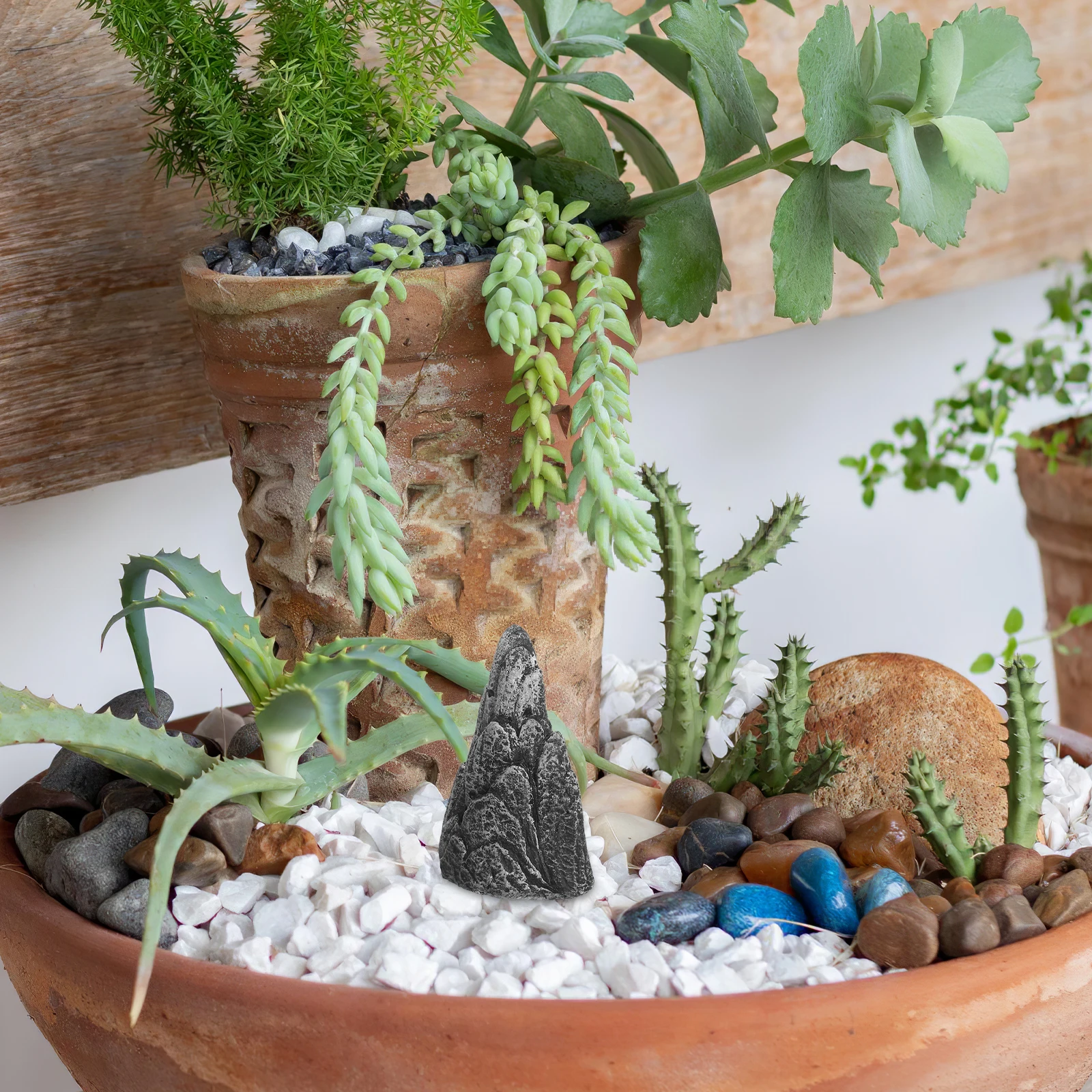 

2pcs Miniature Rockery Decor For Bonsai Zen Garden Simulation Stone Fish Tank Ornament Home Office Aquarium Terrarium Landscape