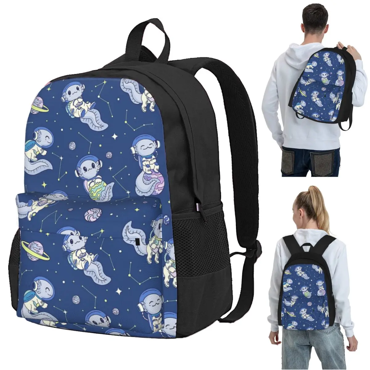 Just A Girl Who Loves Axolotls Space Axolotl Pattern Backpack56 Backpack Student BookBag Children School Bag Laptop